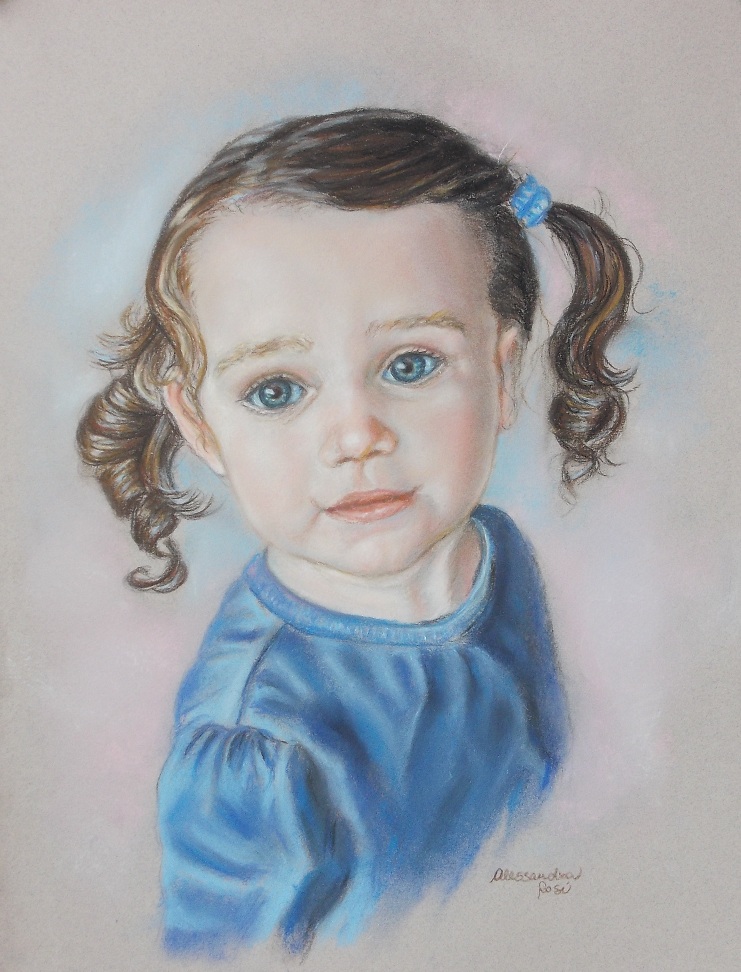 child portrait from photo, pastel portrait, traditional portrait artist