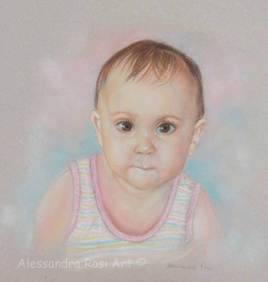 baby portrait, family portraits of baby, children and adults, traditionally hand painted in  a classical style