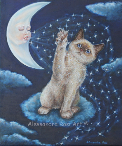 cat painting,fantasy  art, fantasy art, art licensing