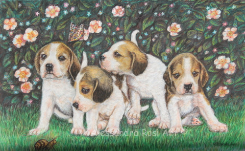 puppies painting, cute art, dogs art, romantic art