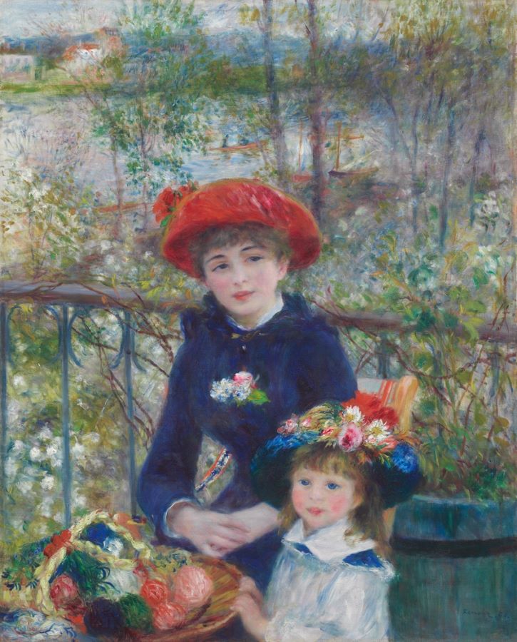 oil painting, Renoir painting, Two sisters on the terrace painting